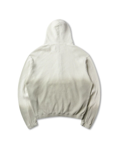 ROA BEE Sun Faded Organic Waffle Zip Up Hoodie Dirty White 商品画像 背面