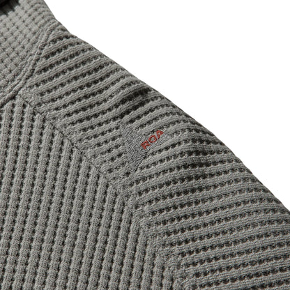 ROA BEE Sun Faded Organic Waffle Zip Up Hoodie Grey ロゴディテール 刺繍仕様