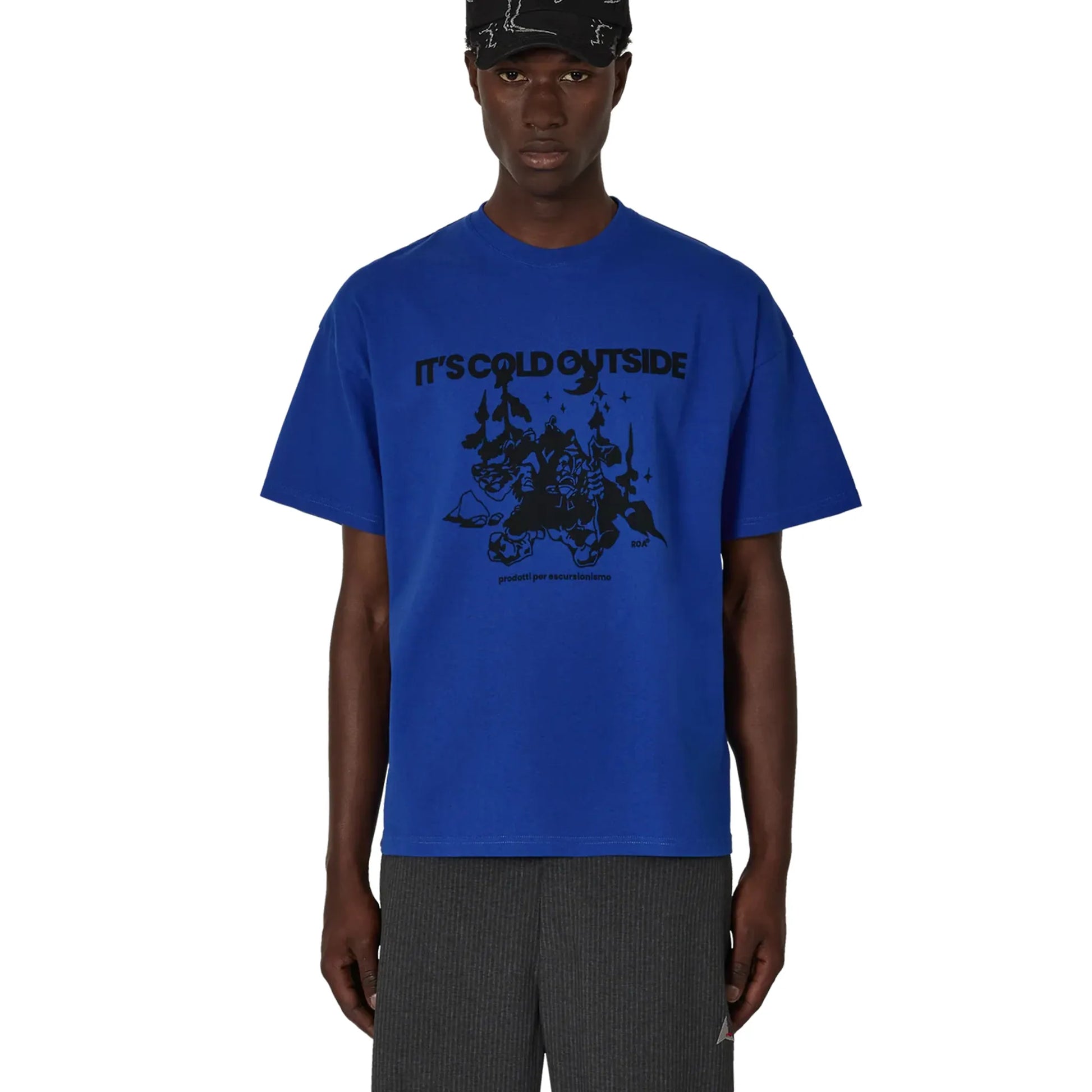 ROA Cold T-Shirt Blue 着用イメージ フロントスタイル メンズコーディネート