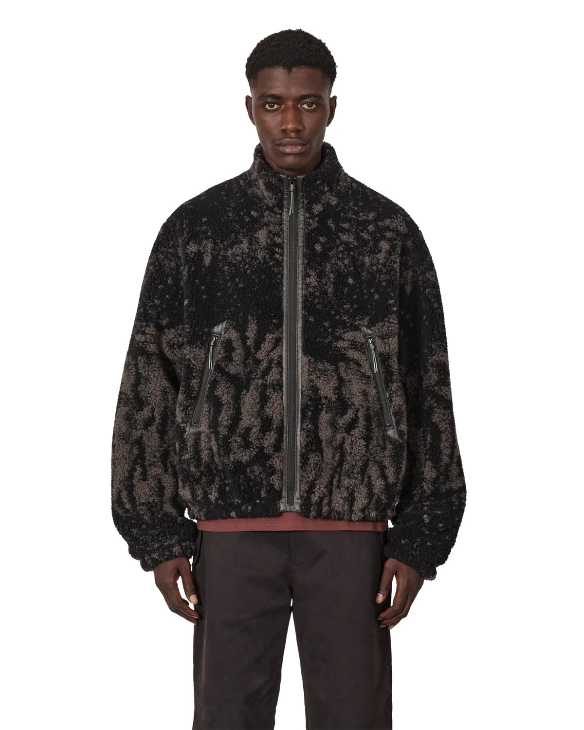 ROA EWE Furry Jacket Fuzzy Dark Brown 着用イメージ 正面