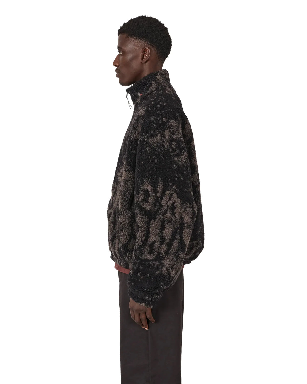 ROA EWE Furry Jacket Fuzzy Dark Brown 着用イメージ 側面