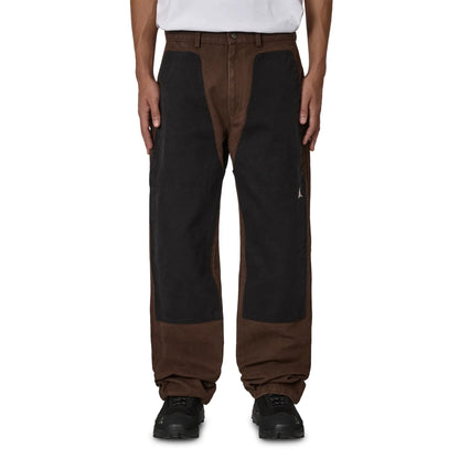 ROA FOMES Double Knee Washed Canvas Pant Dark Brown Black 着用イメージ 正面