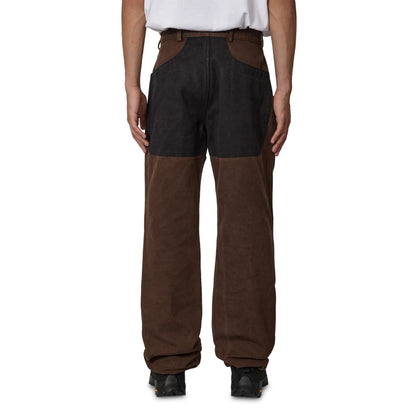 ROA FOMES Double Knee Washed Canvas Pant Dark Brown Black 着用イメージ 背面