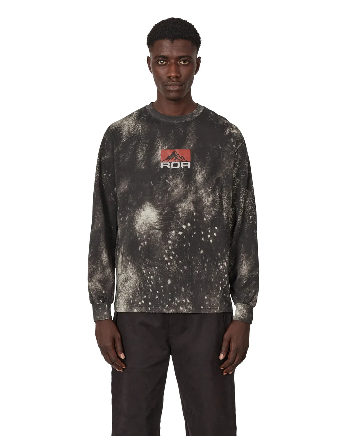 ROA SIGNAL Mountain T-Shirt Washed Black 着用イメージ 正面