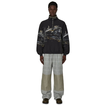 ROA Fai Half Zip Sweater Washed Black 全身スタイリング 着用イメージ
