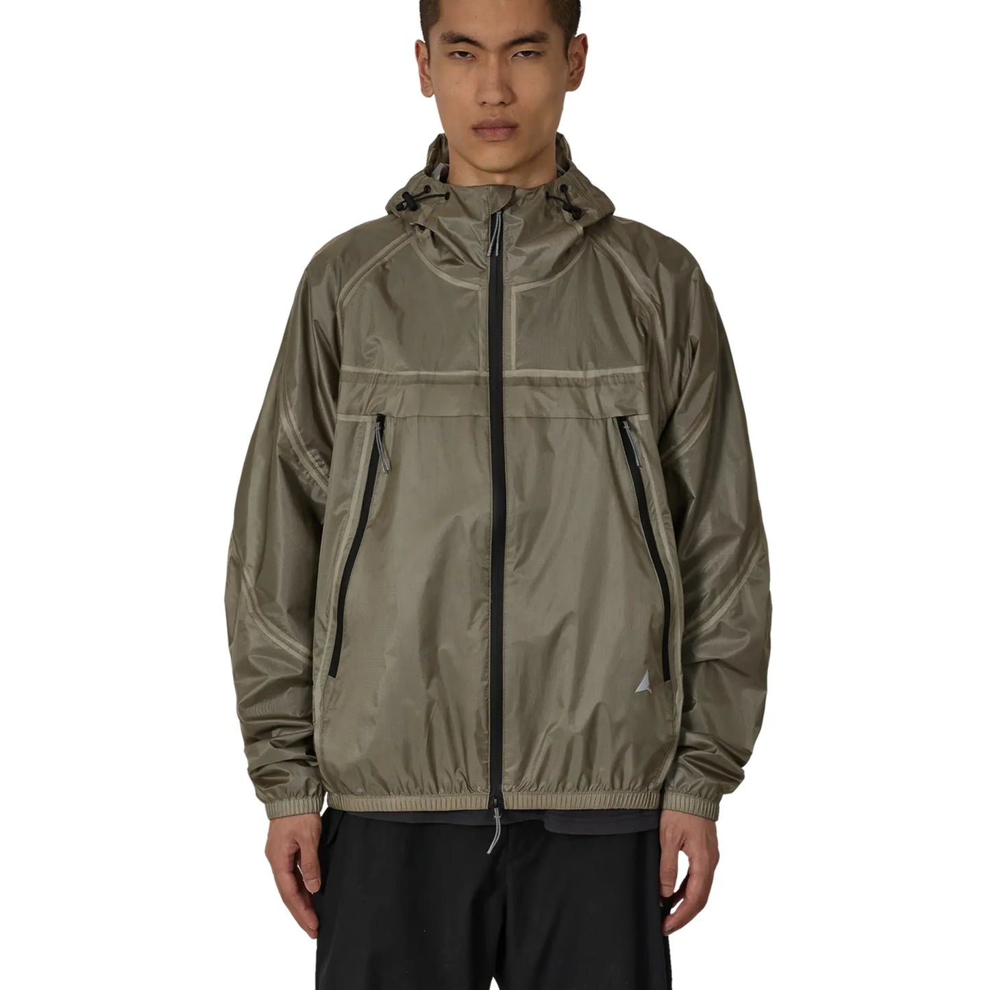 ROA Glasslike 3L 10K Waterproof Jacket Sage Green 着用イメージ フロントスタイル メンズコーディネート