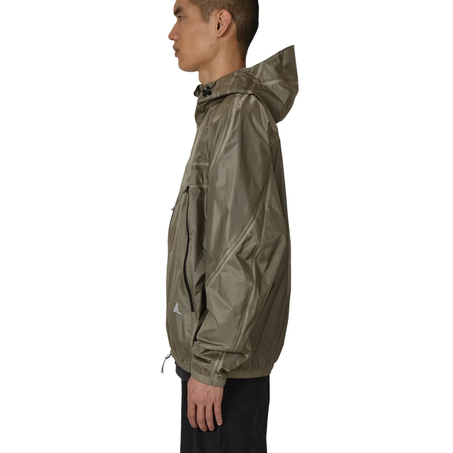 ROA Glasslike 3L 10K Waterproof Jacket Sage Green 着用イメージ サイドシルエット フィット感