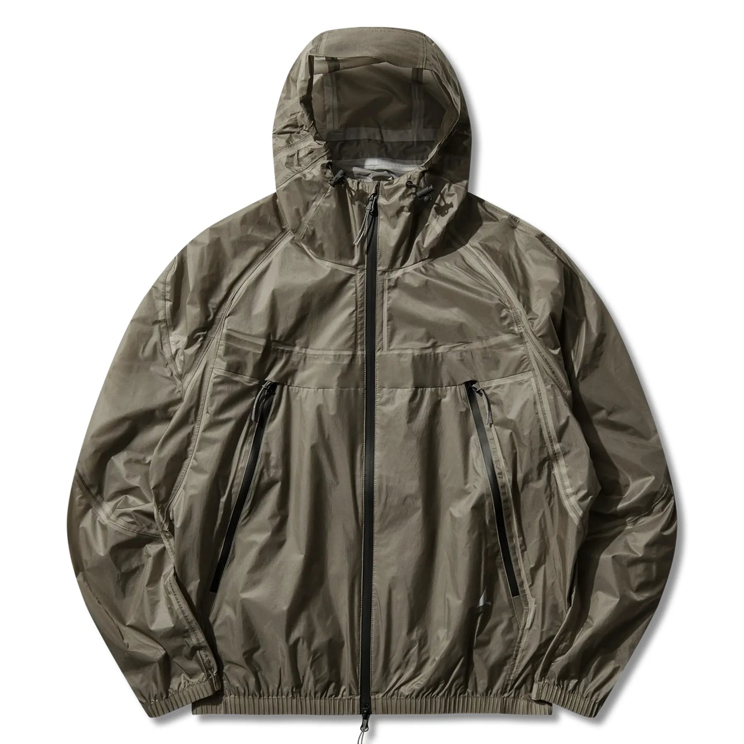 ROA Glasslike 3L 10K Waterproof Jacket Sage Green フロントデザイン フードジャケット 全体ビュー