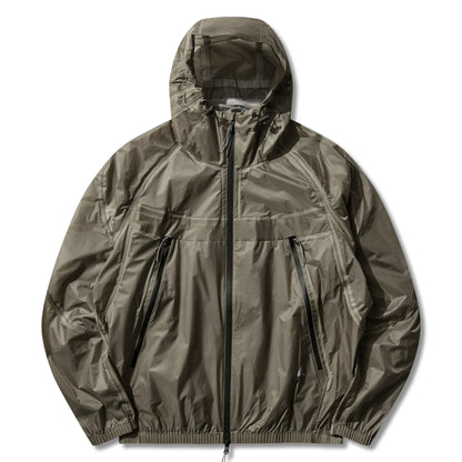 ROA Glasslike 3L 10K Waterproof Jacket Sage Green フロントデザイン フードジャケット 全体ビュー