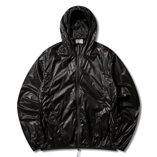 ROA HUE Packable Wind Jacket Black フロントデザイン ナイロンジャケット 全体ビュー
