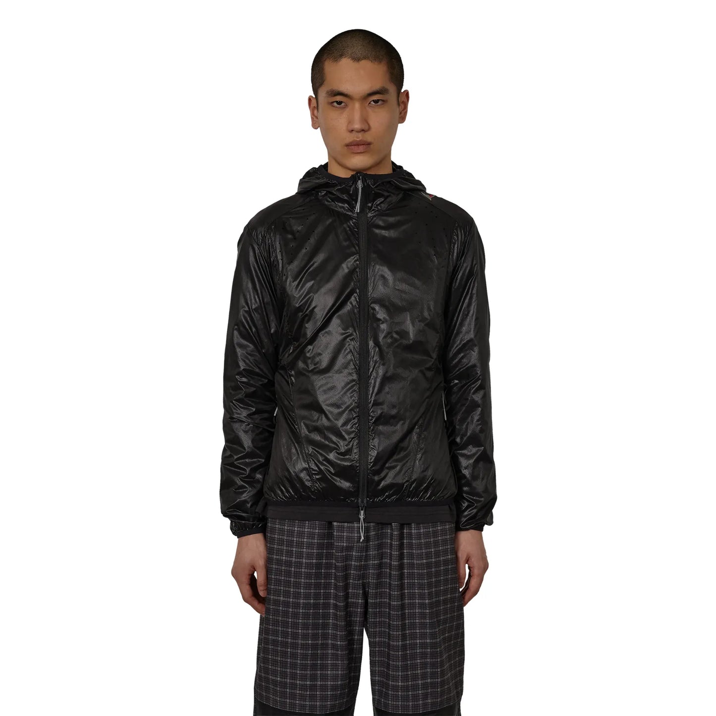 ROA HUE Packable Wind Jacket Black 着用イメージ フロントスタイル メンズコーディネート