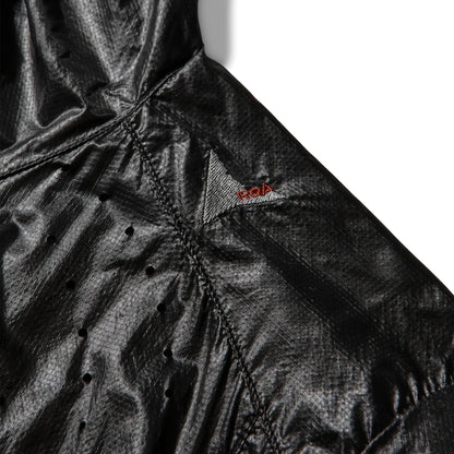 ROA HUE Packable Wind Jacket Black ロゴディテール 刺繍仕様