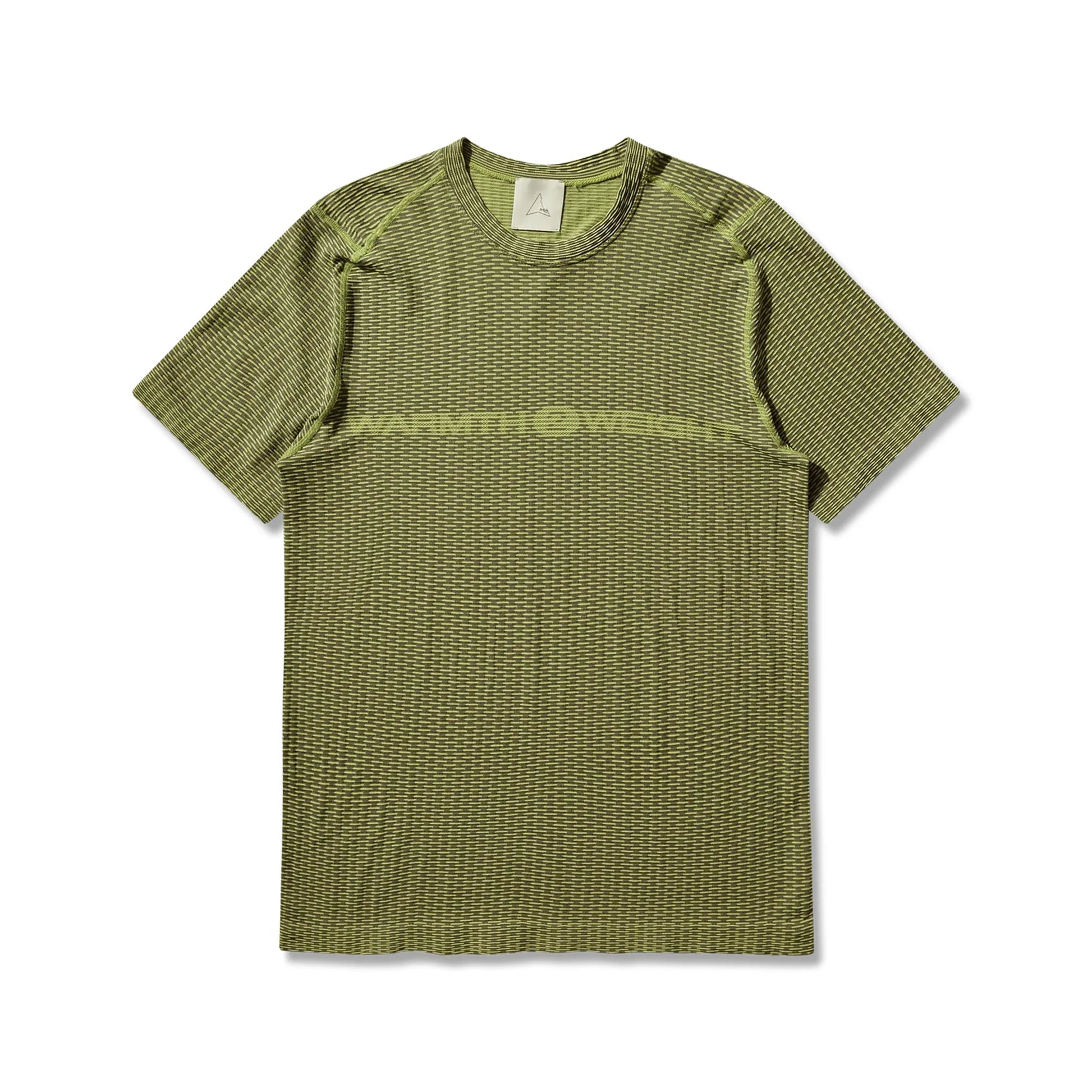 ROA Hivee Dryarn® Lightweight Seamless T-Shirt Lime Green フロントデザイン 半袖トップス 全体ビュー