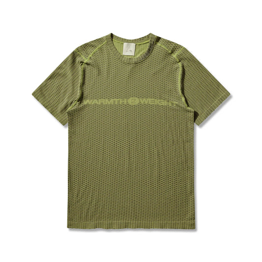 ROA Hivee Dryarn® Lightweight Seamless T-Shirt Lime Green フロントデザイン 半袖トップス 全体ビュー