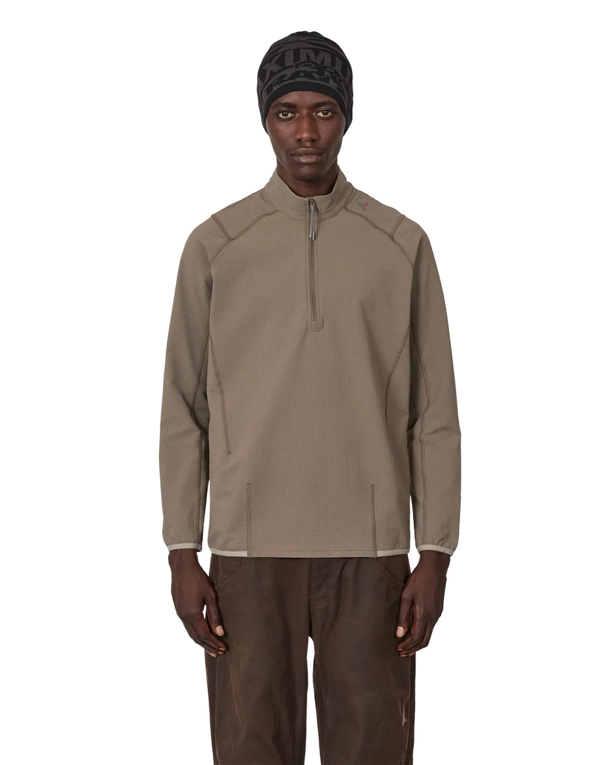 ROA KIMO Thermal Half Zip Midlayer Taupe 着用イメージ 正面