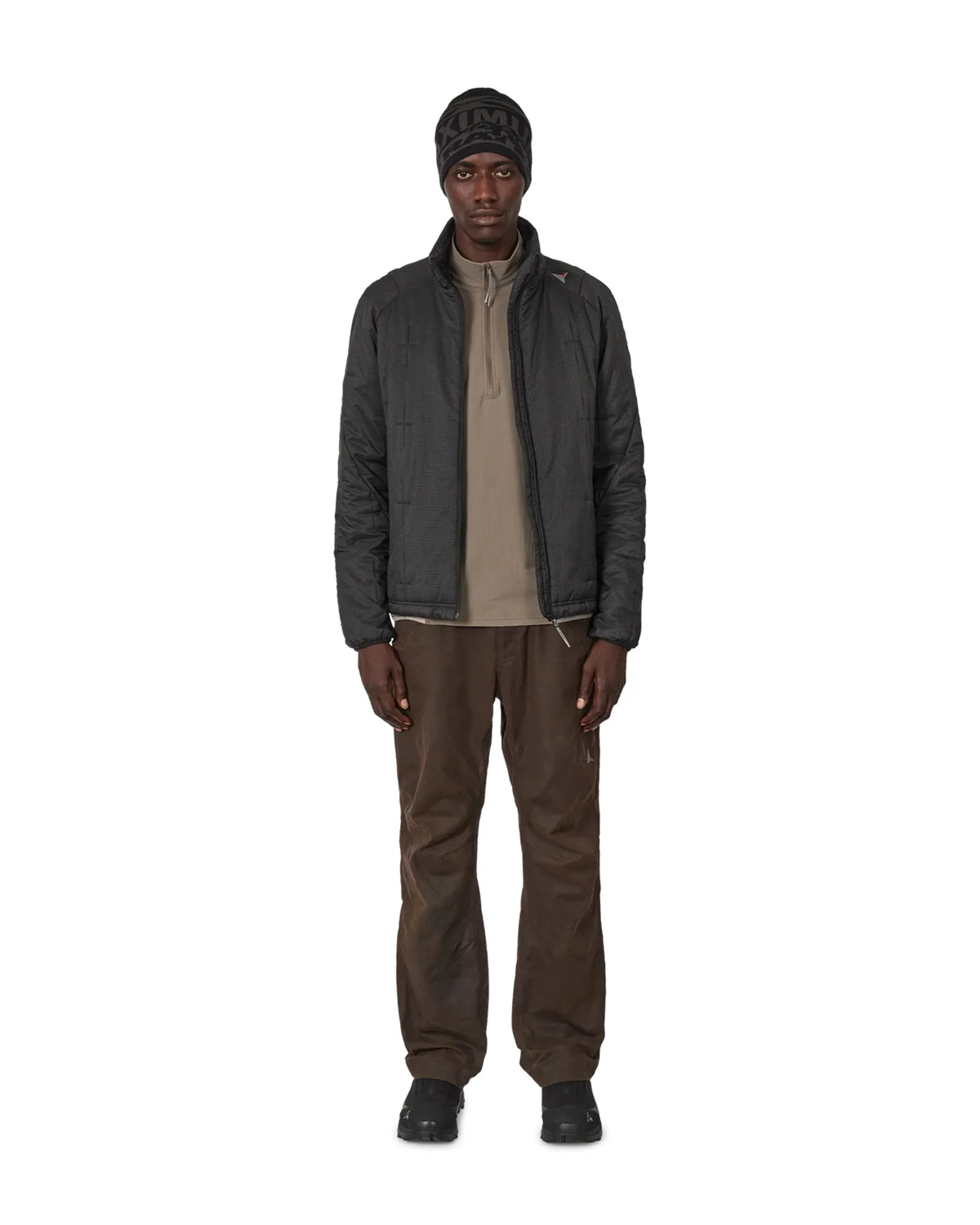 ROA KIMO Thermal Half Zip Midlayer Taupe 全身スタイリング 正面