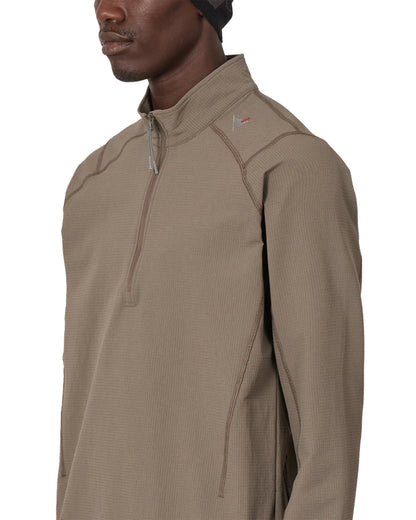 ROA KIMO Thermal Half Zip Midlayer Taupe 胸元詳細
