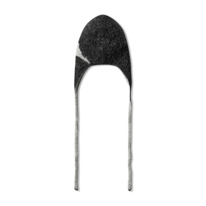 ROA LOGO Mohair Bonnet Beanie Black White 商品画像 正面