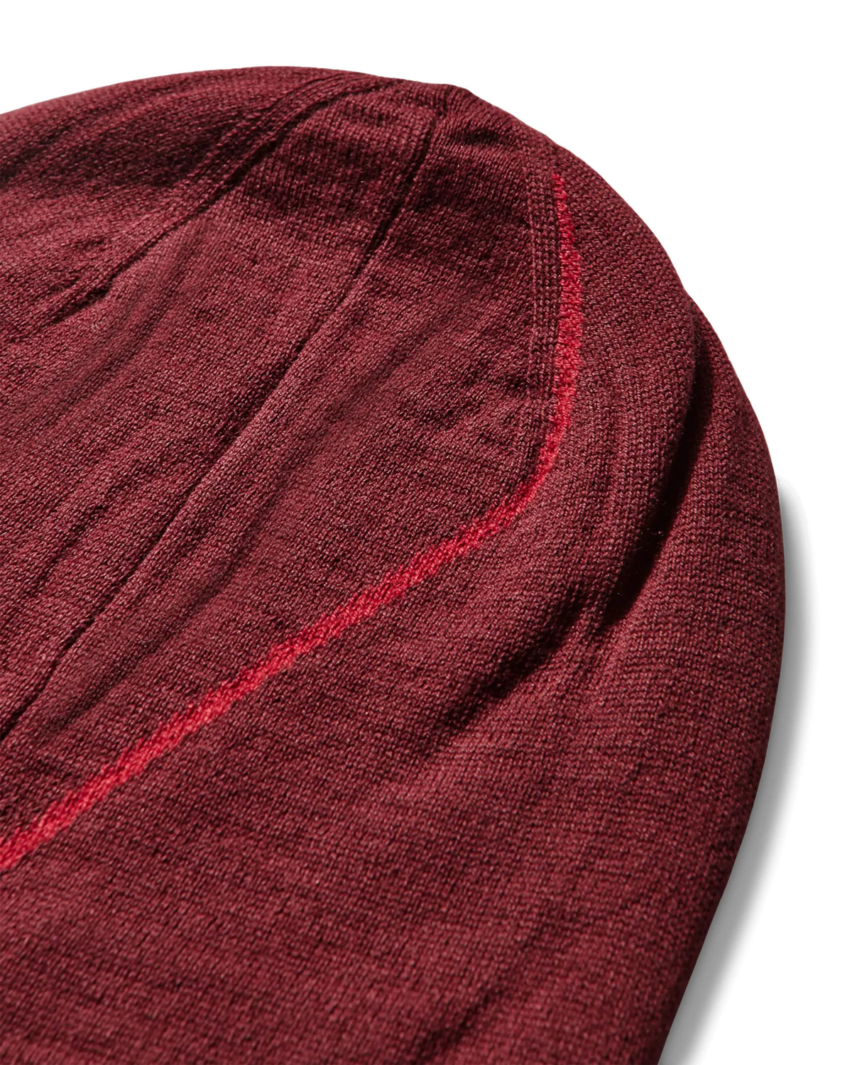 ROA LOGO Wool Beanie Burgundy 生地ディテール