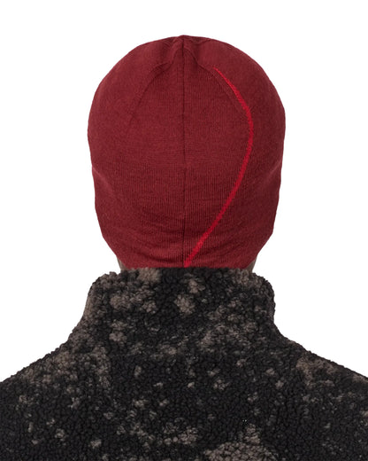 ROA LOGO Wool Beanie Burgundy 着用イメージ 背面