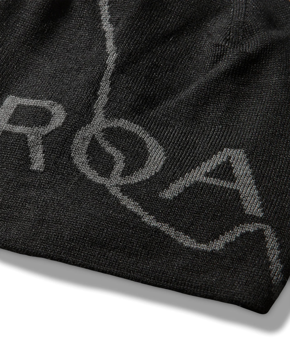 ROA LOGO Wool Beanie Deep Black ロゴディテール