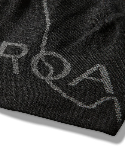 ROA LOGO Wool Beanie Deep Black ロゴディテール