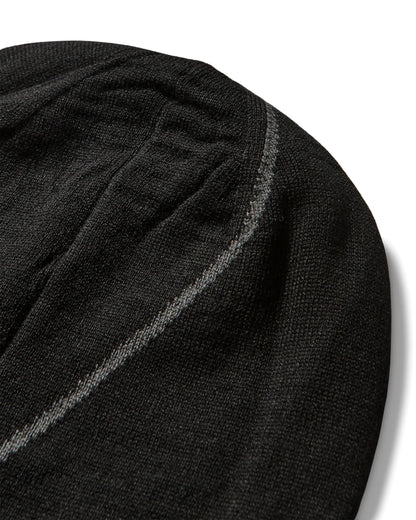 ROA LOGO Wool Beanie Deep Black 生地ディテール