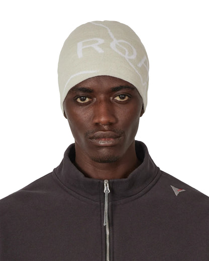 ROA LOGO Wool Beanie Off White 着用おイメージ 正面