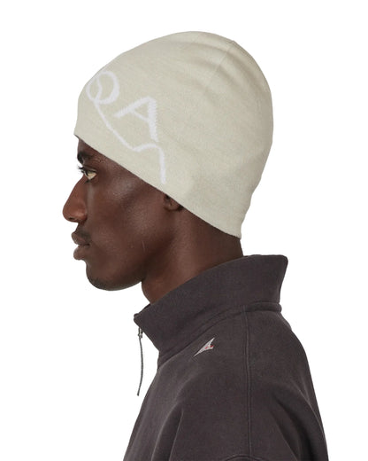 ROA LOGO Wool Beanie Off White 着用イメージ 側面