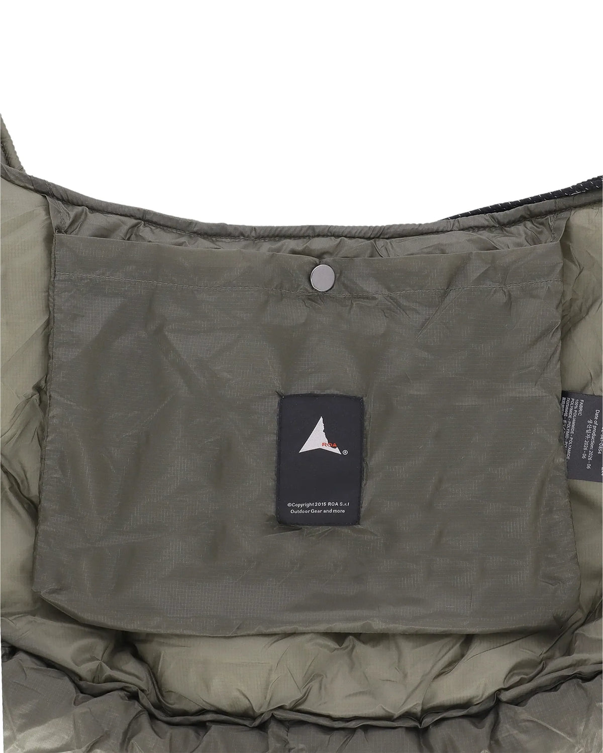 ROA NUNA Packable Bag Sage Green ポケット詳細