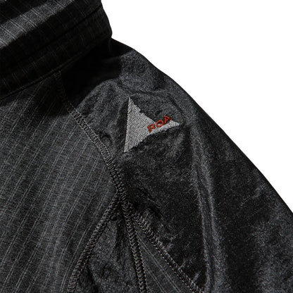 ROA Numb Pinstriped Hooded Wind Jacket Black ロゴディテール 刺繍仕様