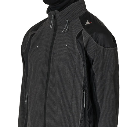 ROA Numb Pinstriped Hooded Wind Jacket Black フロントデザイン ファスナー仕様