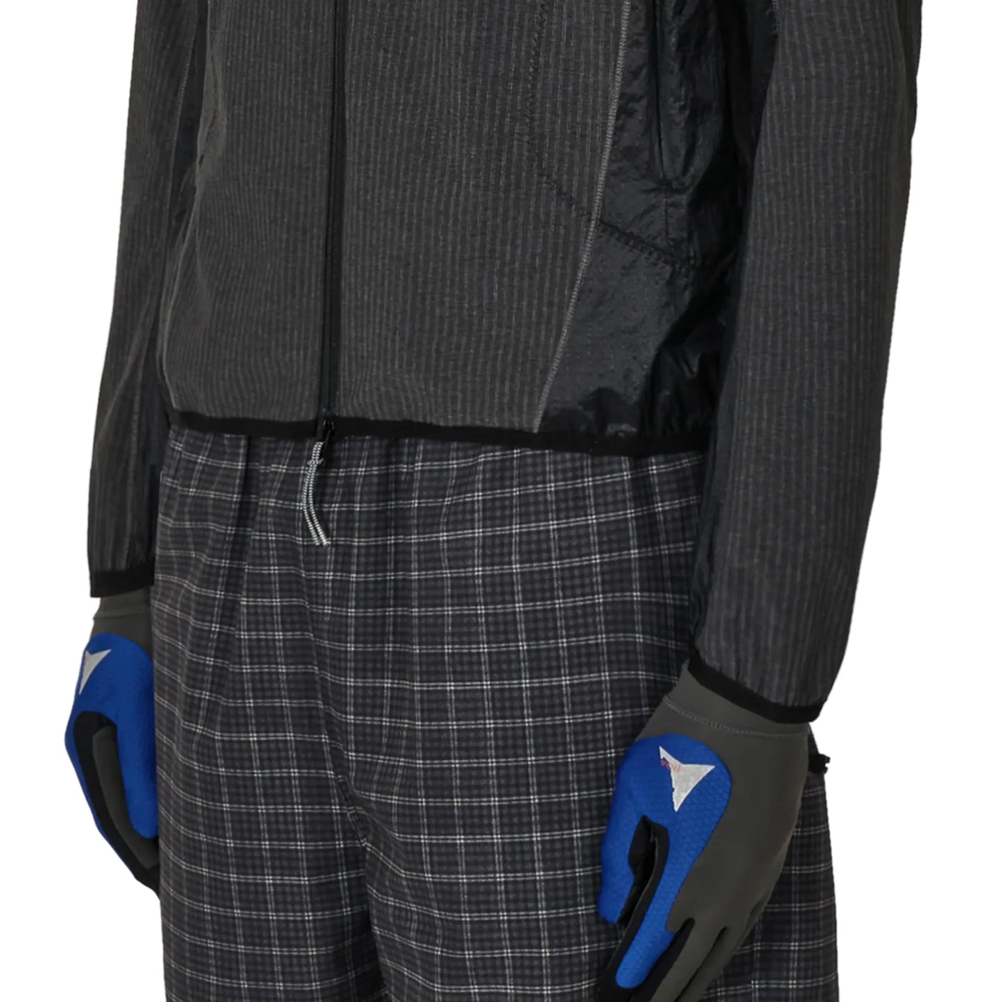ROA Numb Pinstriped Hooded Wind Jacket Black 裾ディテール ゴム仕様