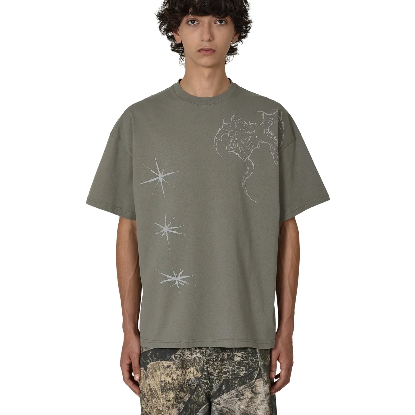 ROA Ryli T-Shirt Grey 着用イメージ フロントスタイル メンズコーディネート
