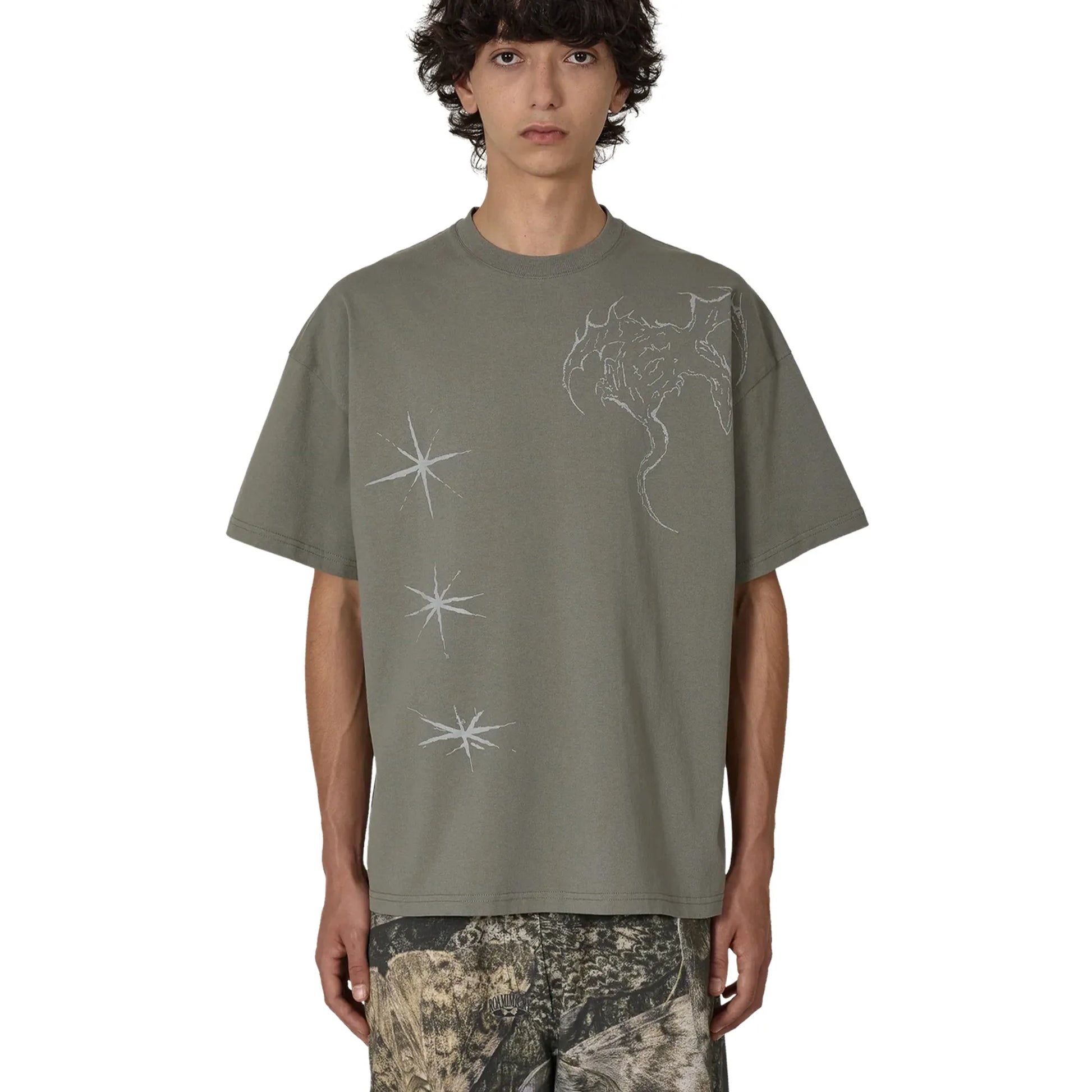 ROA Ryli T-Shirt Grey 着用イメージ フロントスタイル メンズコーディネート