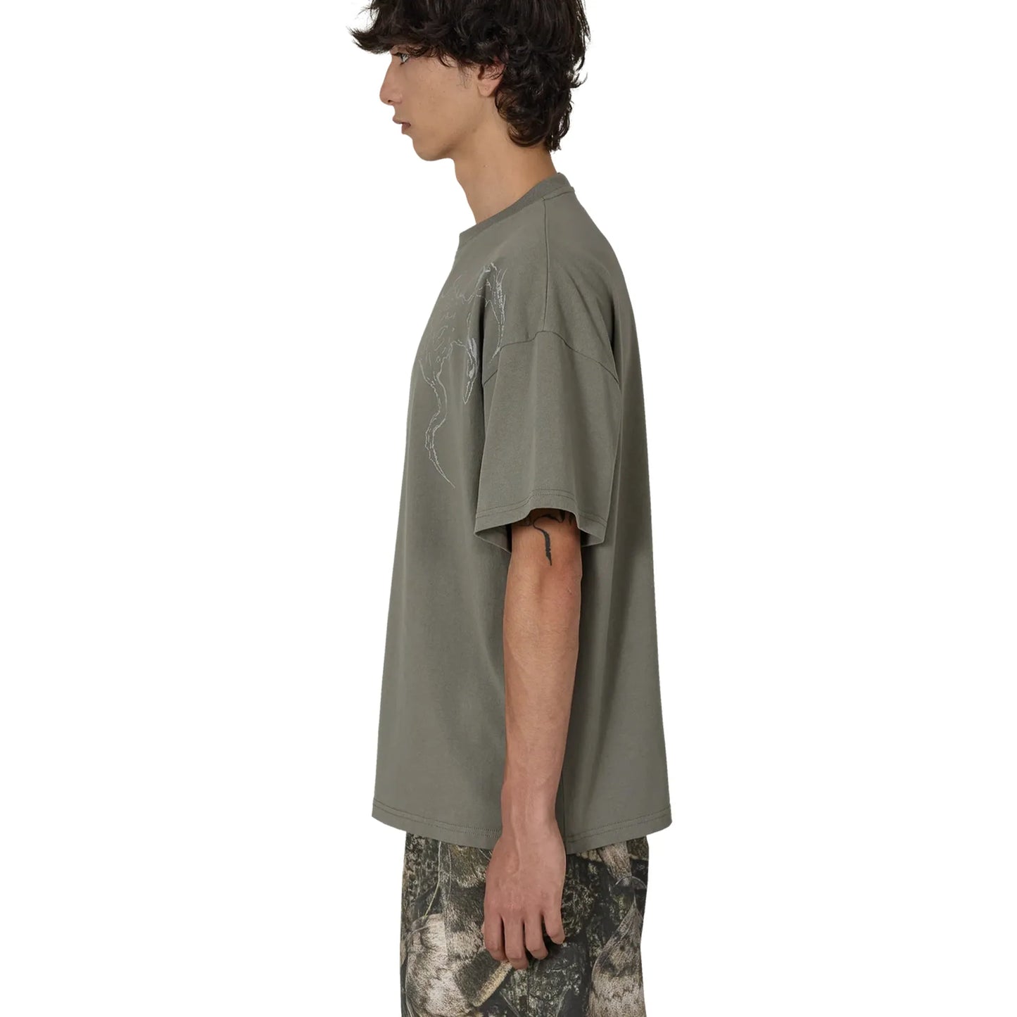 ROA Ryli T-Shirt Grey サイドシルエット フィット感