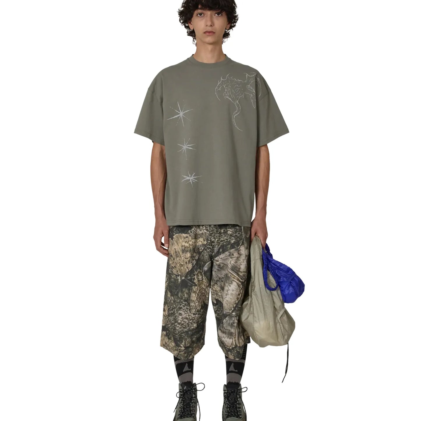 ROA Ryli T-Shirt Grey 全身スタイリング 着用イメージ