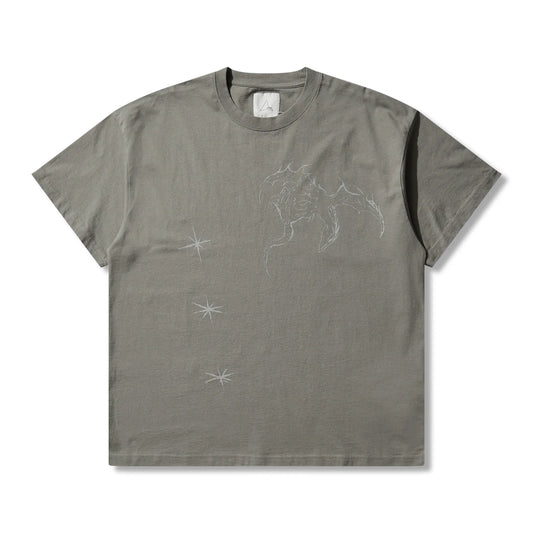 ROA Ryli T-Shirt Grey フロントデザイン 半袖トップス 全体ビュー