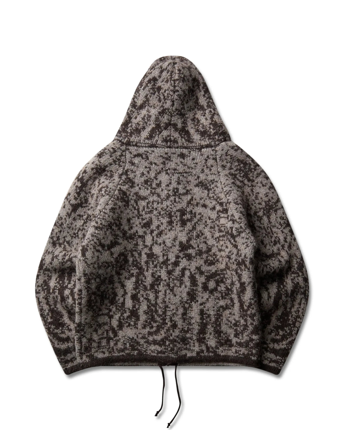 ROA SHRUB Felted Knit Zip Up Fuzzy Brown 商品画像 背面