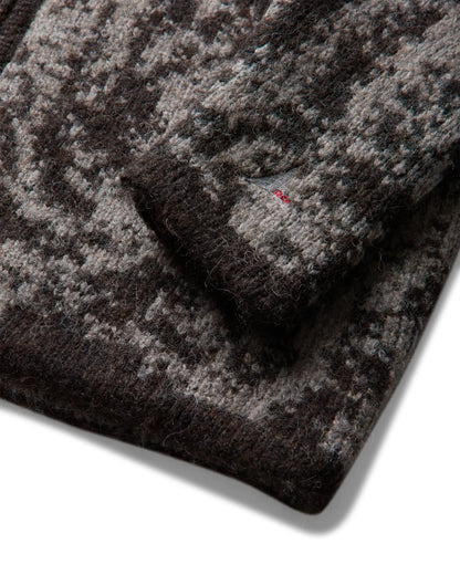 ROA SHRUB Felted Knit Zip Up Fuzzy Brown 袖口詳細