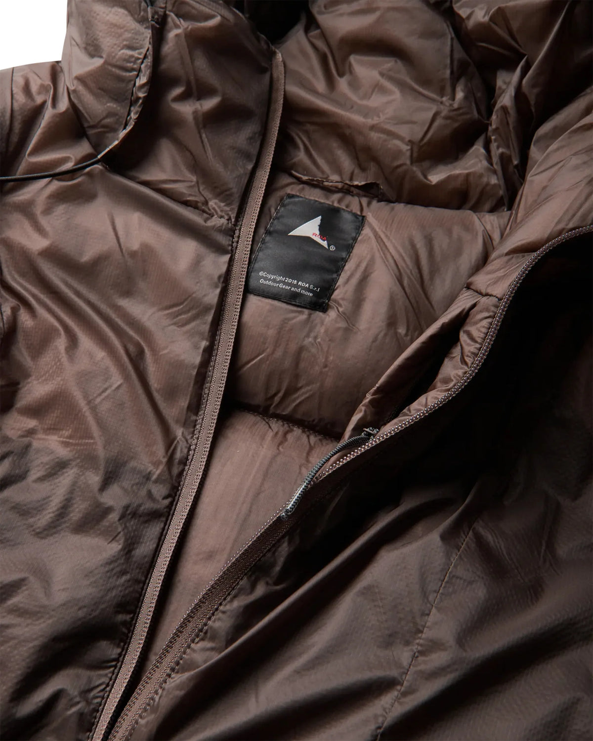 ROA SMOOTH 800 Fill Power Down Jacket Light Brown ジップディテール