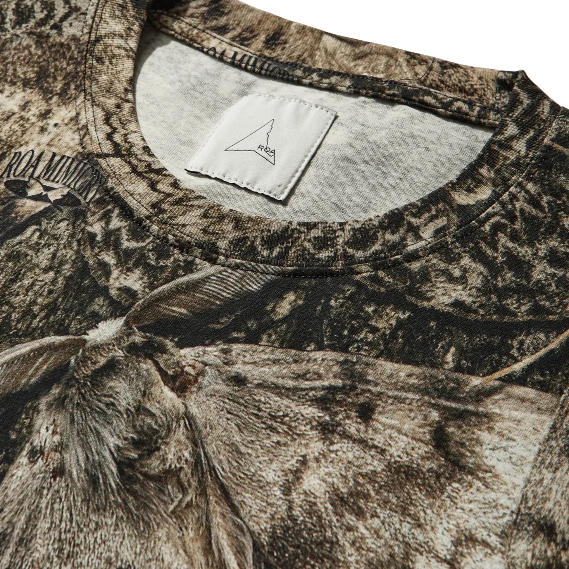 ROA Senter T-Shirt Brown ネックディテール リブ仕様