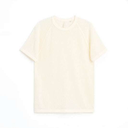 SUNFLOWER MESH RAGLAN TEE Off White フロントデザイン 半袖トップス 全体ビュー