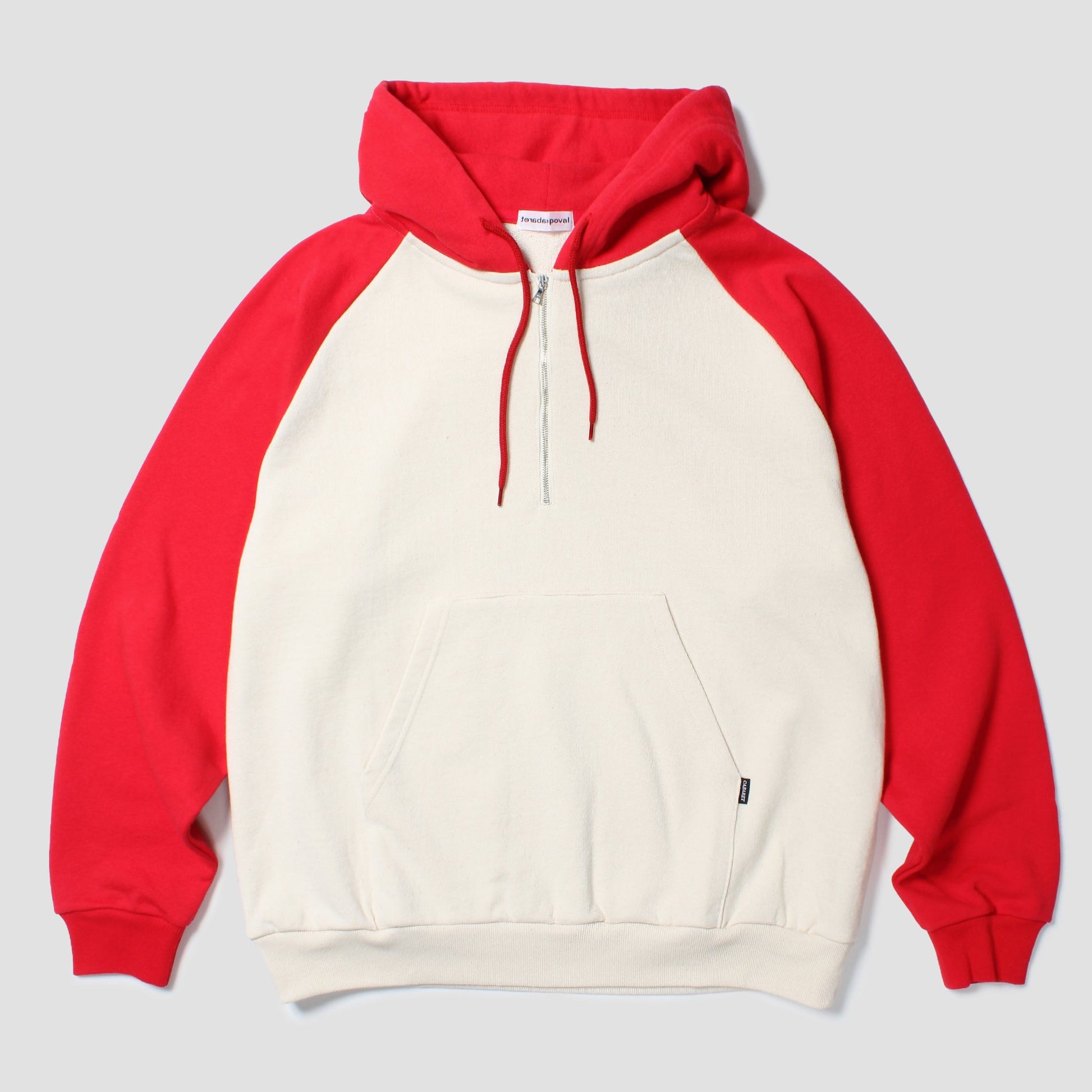CABARET POVAL Anorak Sweatshirt Red and Off White 正面