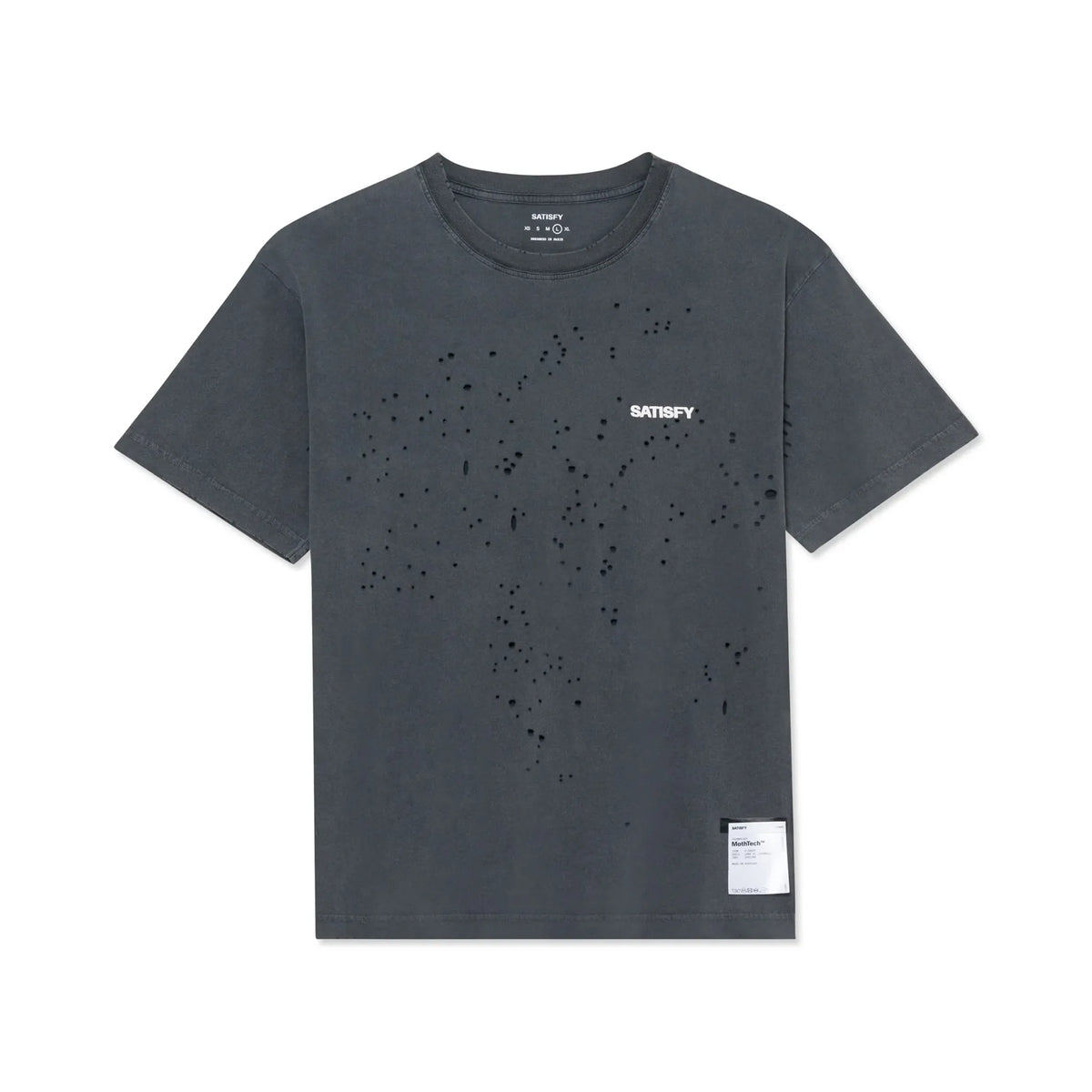 SATISFY MothTech™ T-Shirt Aged Black SAB 正面