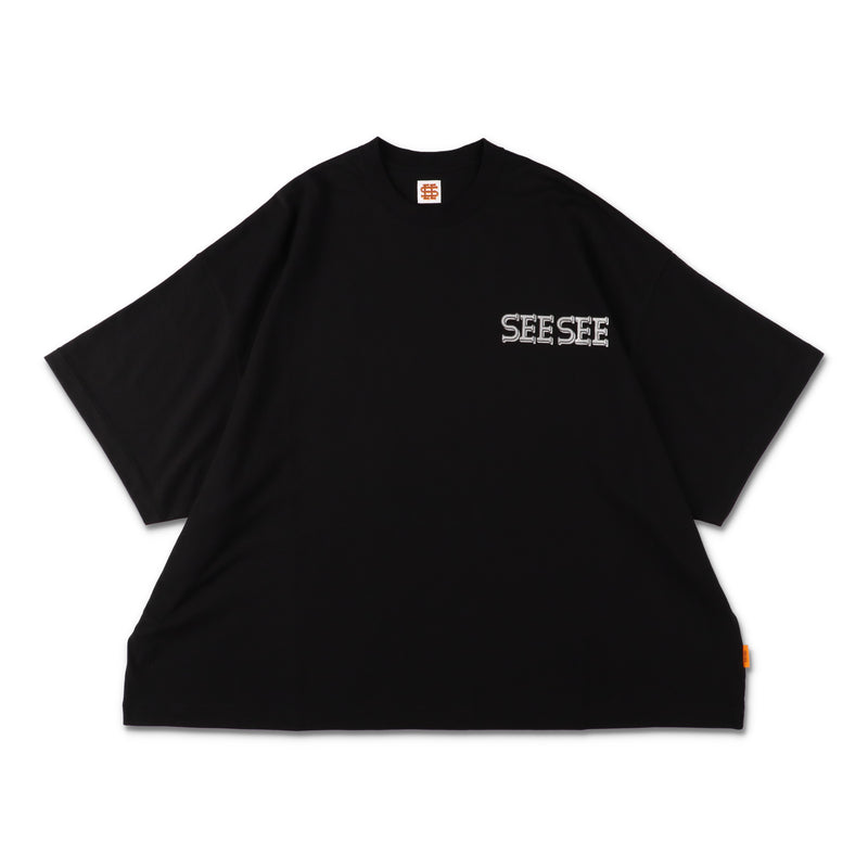 トップス SUPER BIG FLAT W DS seesee 9-3】SEE SEE SUPER BIG FLAT REFLECTOR STRIPE TEE【NAVY