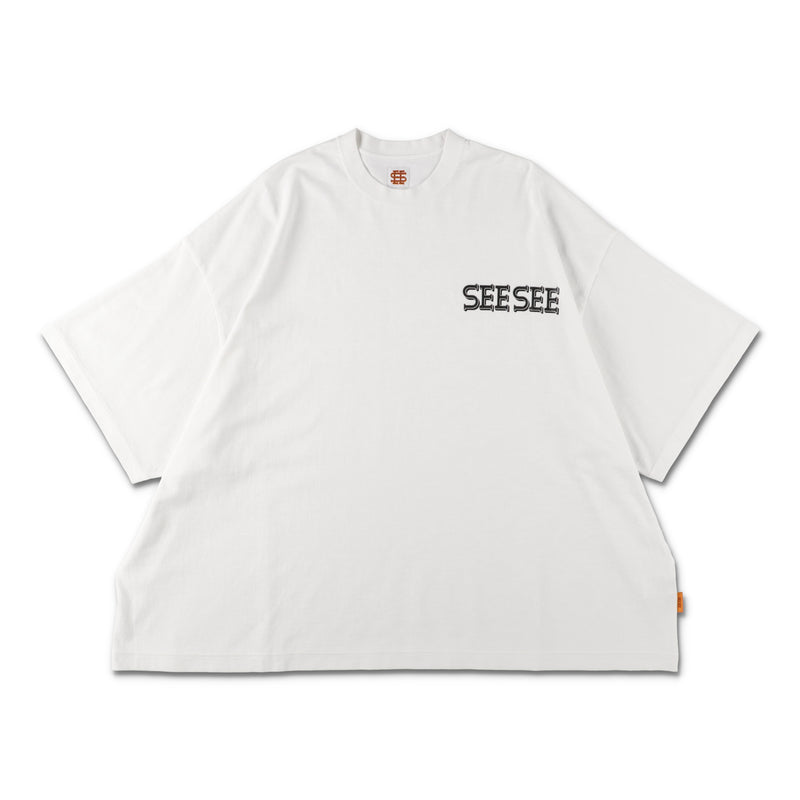 10-1】SEE SEE SUPER BIG FLAT TEE REFLECTOR FONT LOGO【WHITE