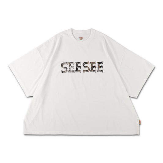 【2-1】SEE SEE SUPER BIG FLAT TECH TEE TREE CAMO LOGO【WHITE】