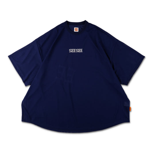 【4-3】SEE SEE SUPER BIG ROUND MESH TEE【NAVY】