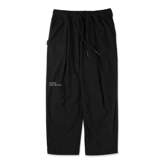 S.F.C  FLEECE WIDE TAPERED EASY PANTS BLACK 正面